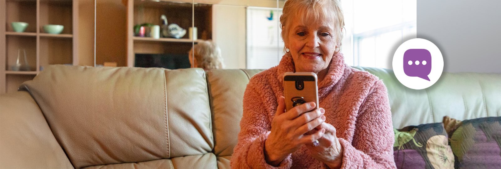 Older women using a mobile phone